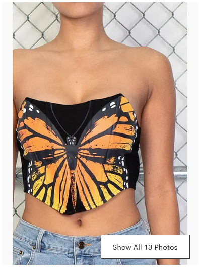 Women's Butterfly Tube Top