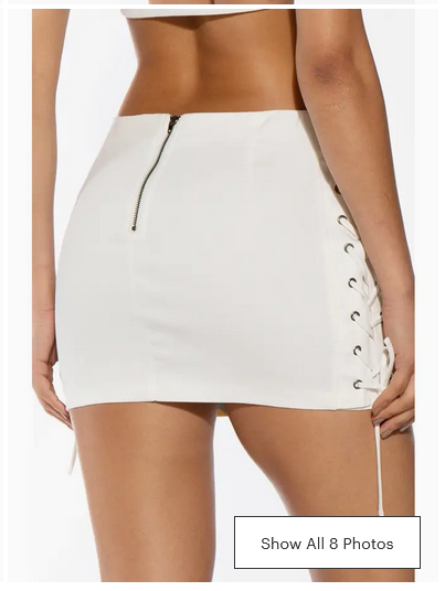 Women's Multi Color Printed Lace Up Mini Skirt