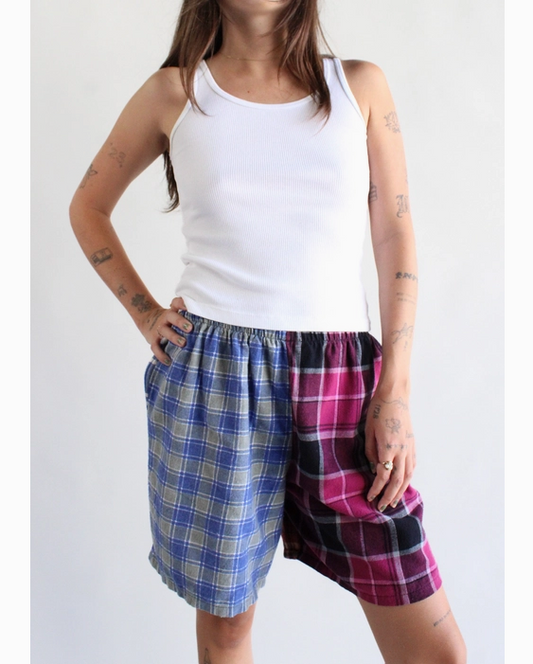Unisex Recycled Flannel Shorts