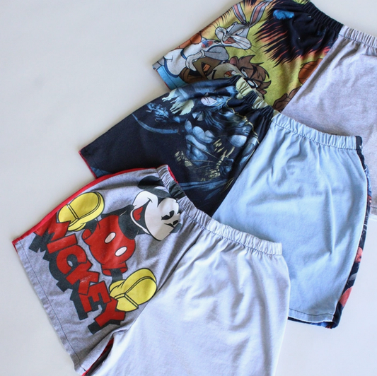 Unisex Cartoon Pieced Tee Shorts