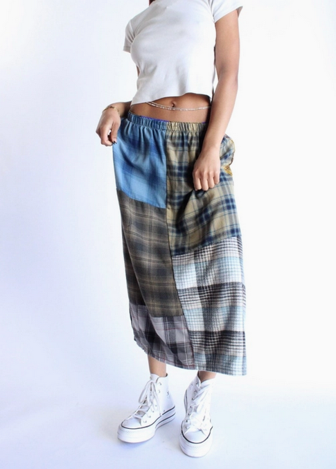 Women's Upcycled Flannel Skirt