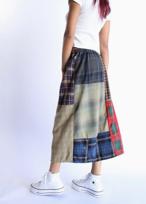 Women's Upcycled Flannel Skirt