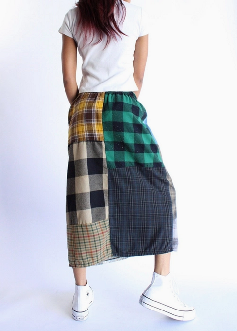 Women's Upcycled Flannel Skirt