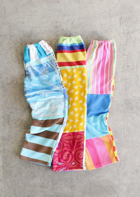 Unisex Upcycled Towel Pieced Pants
