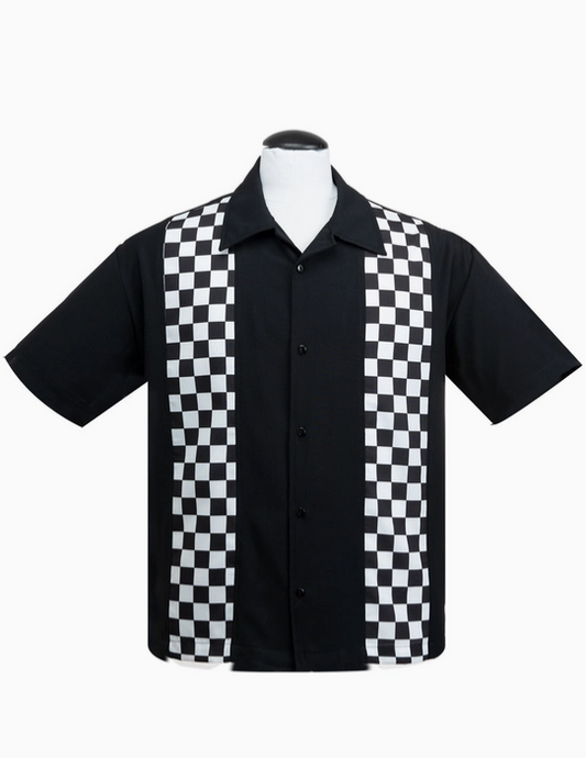 Men's Checkered Mini Panel Bowling Shir