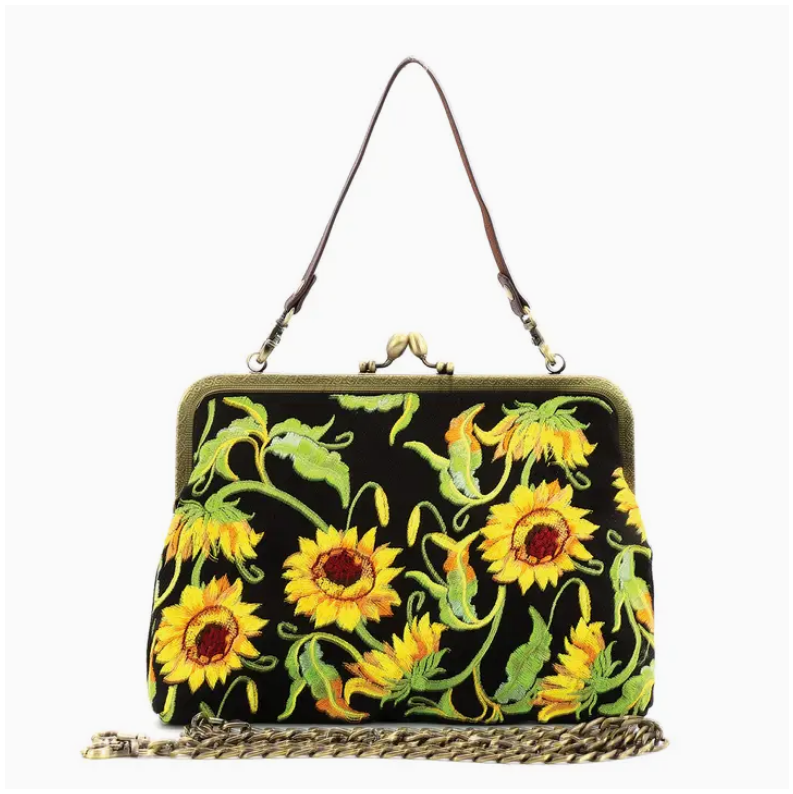 Sunflower Kisslock Bag