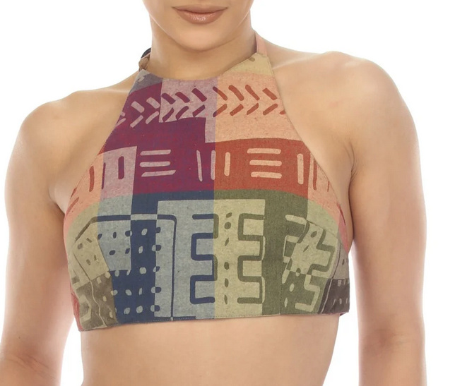 Women's Tribal Print Rainbow Halter Top