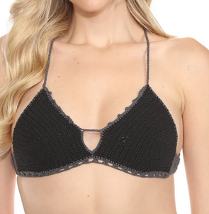 Women's Picot Edge Classic Tie-Back Crochet Top