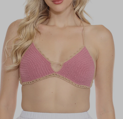 Women's Picot Edge Classic Tie-Back Crochet Top