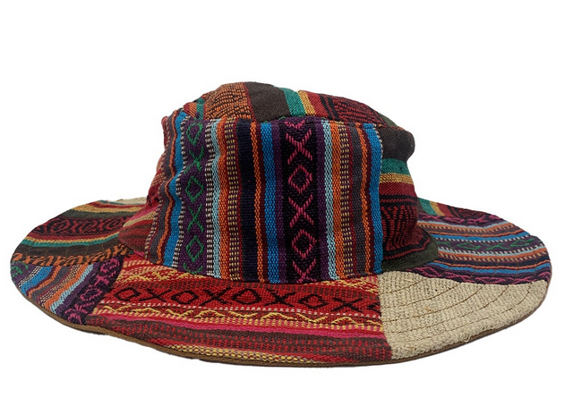 Hemp Cotton Patchwork Floppy Boonie Hat