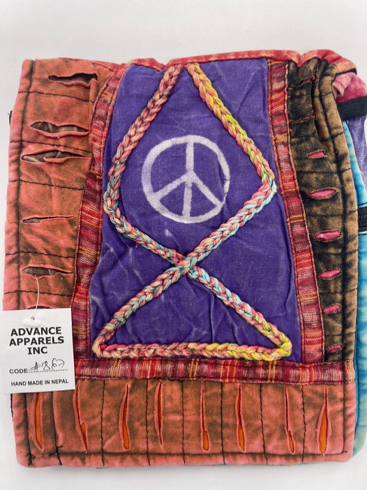 Braided Peace Patchwork Passport Bag