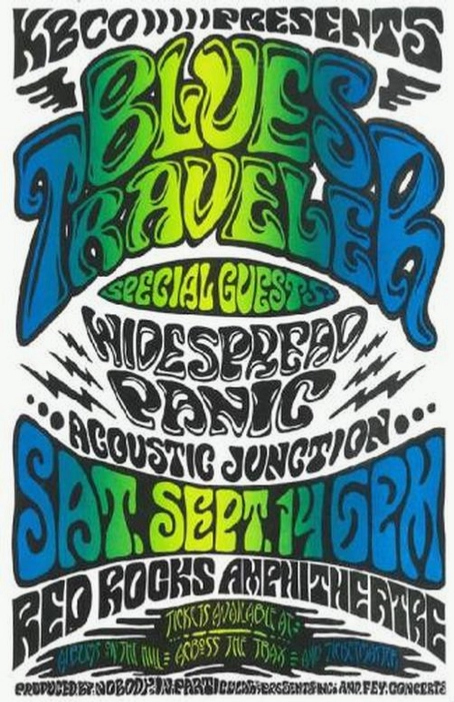 Blues Traveler & Widespread Panic Red Rocks 1991 Art Print