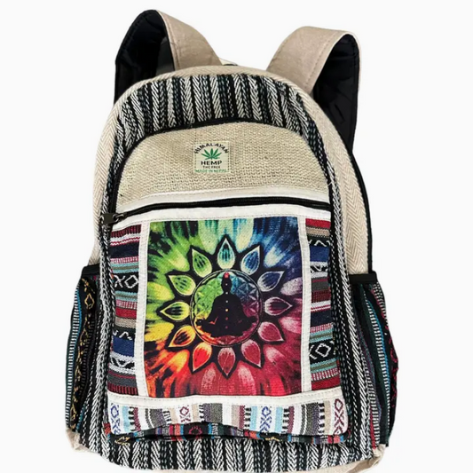 Cotton Hemp Lotus Yoga Meditation Backpack