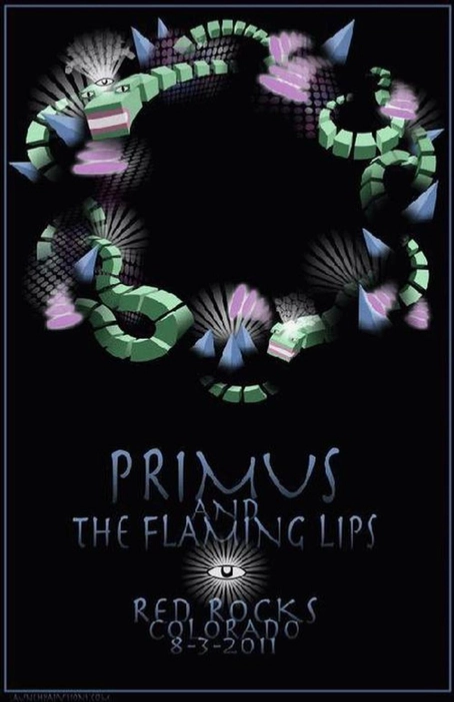 Primus & Flaming Lips Red Rocks 2011 Art Print