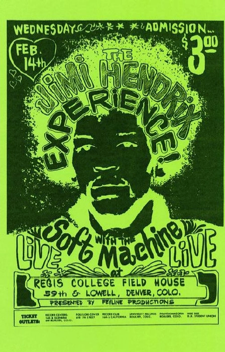 Jimi Hendrix Denver 1968 Art Print
