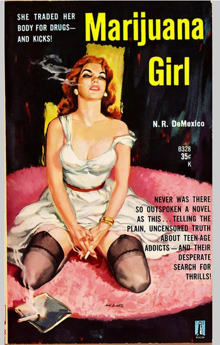 Marijuana Girl Book Art Print