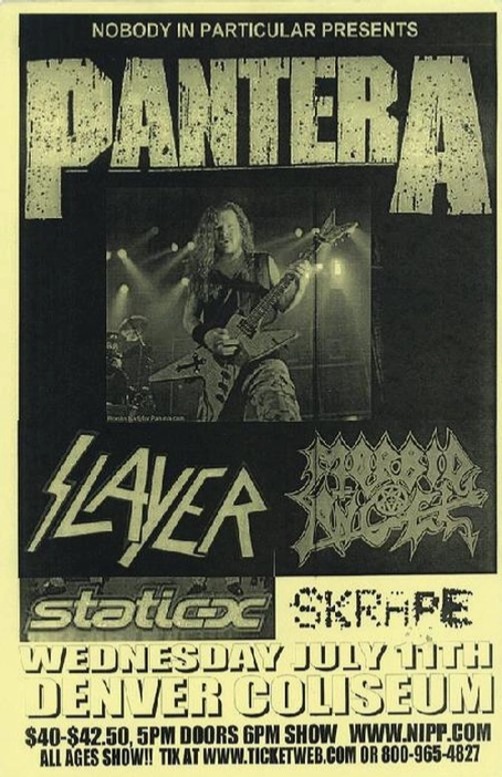 Pantera & Slayer Denver 2001 Art Print