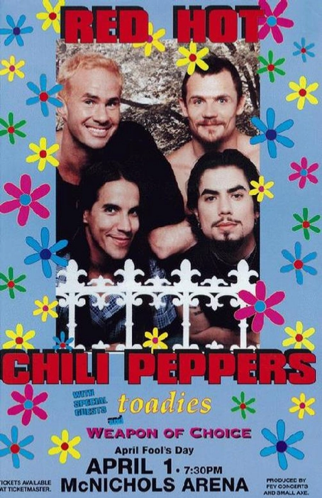 Red Hot Chili Peppers Denver 1996 Art Print