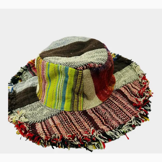 Bucket Hat with Fringe Trim