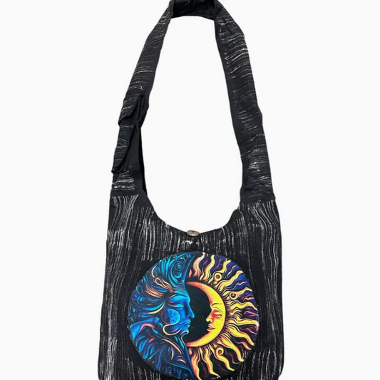 Cotton Brush Multi Sun Moon Sling Bag