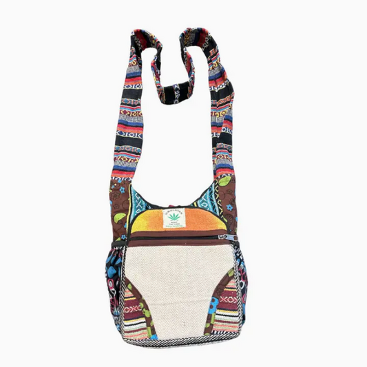 Cotton Hemp Mini Side Pocket Bag