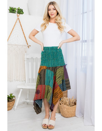 Double wear Assorted Colors Patchwork Skirt/ Halter Dress