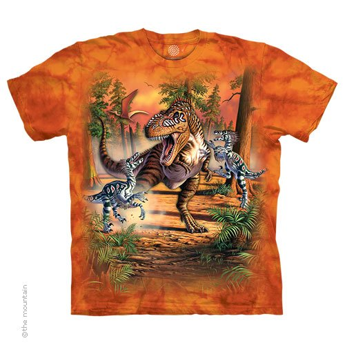 Men's Tie-Dye Dino Battle T-Shirt