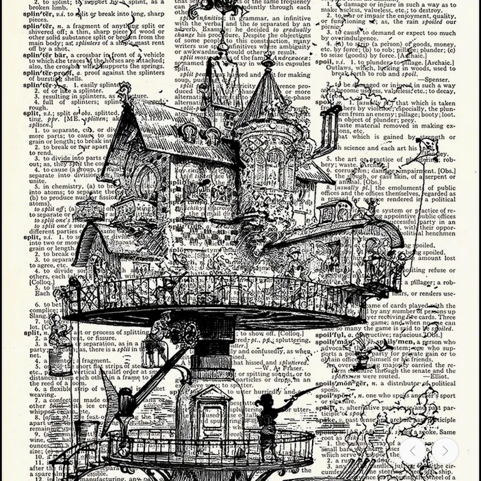 Steampunk House Dictionary Print