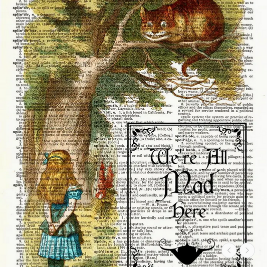 We Are All Mad Here - Color Dictionary Print