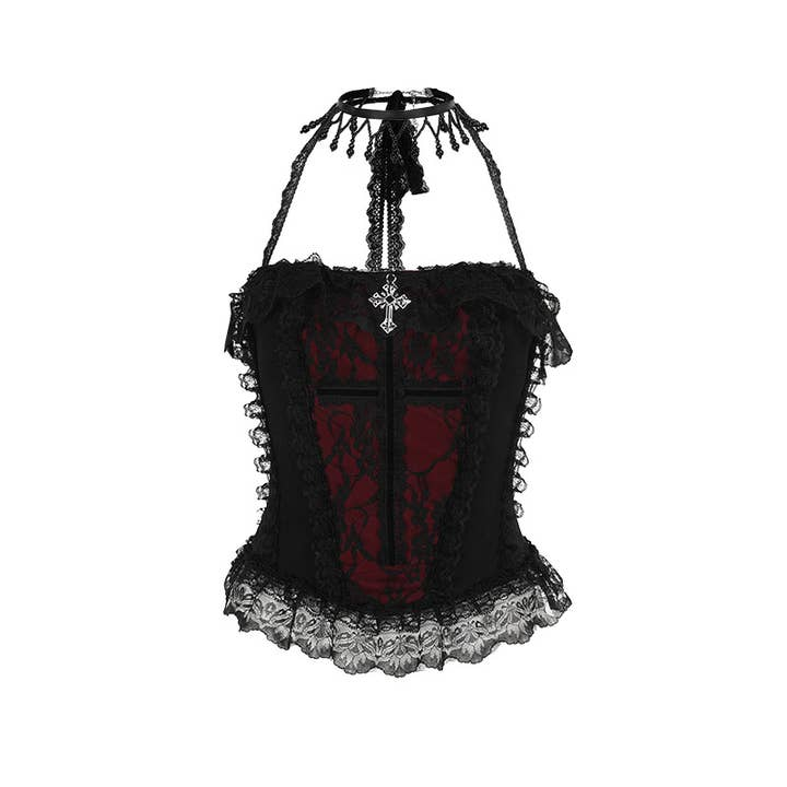 Women's Gothic Lace Halter Neck Camisole