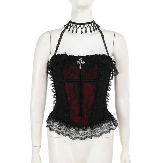 Women's Gothic Lace Halter Neck Camisole