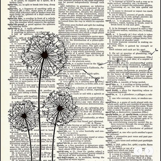 Three Dandelions Dictionary Print