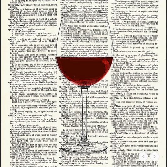 Red Wine Dictionary Print