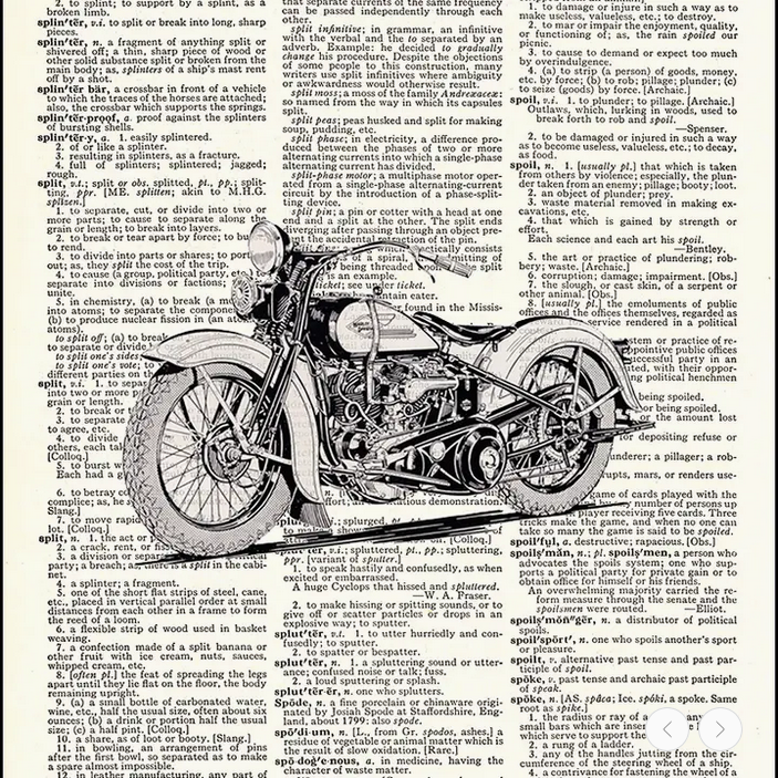 Harley Motorcycle Dictionary Print