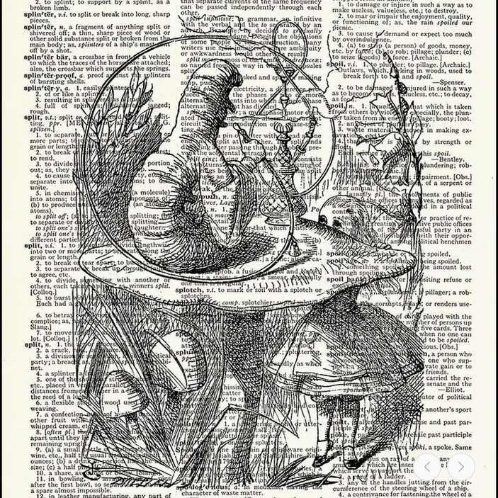 Alice and the Caterpillar Dictionary Print