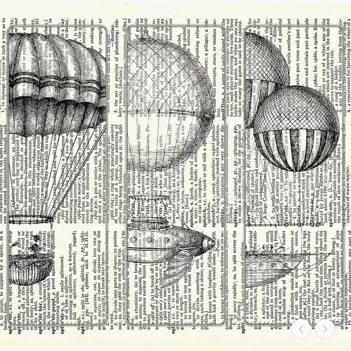 Hot Air Balloons Dictionary Print