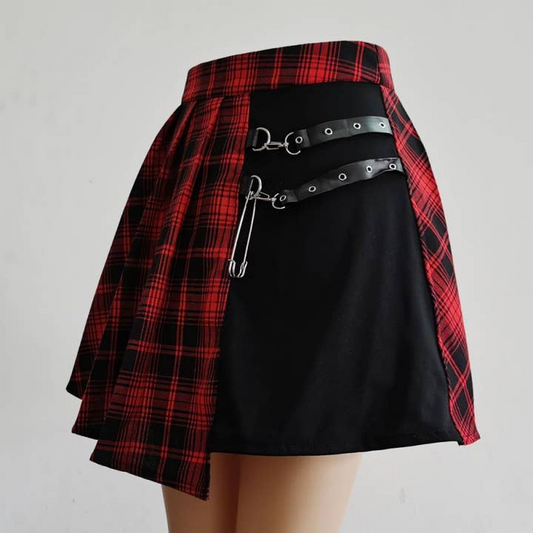 Women's Plaid Asymmetrical Punk Skirt
