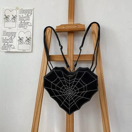 Heart Shaped Spider Web Backpack
