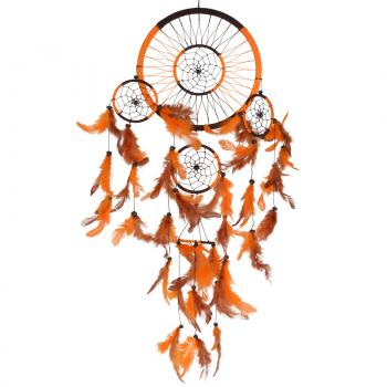 Orange & Brown Circle Dreamcatcher W/ Mini Catchers