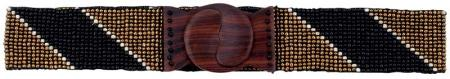 Beaded Stretchy Wooden Buckle Belt
