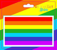 Classic Square Rainbow Window Sticker