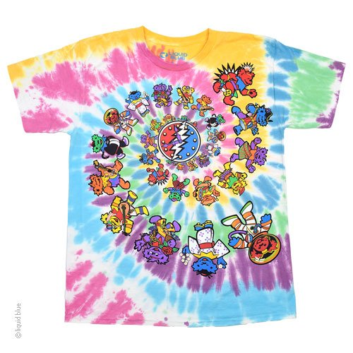 Grateful Dead Spiral Bears Through the Ages T-Shirt