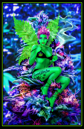 Weed Fairy Non Flock Blacklight Poster