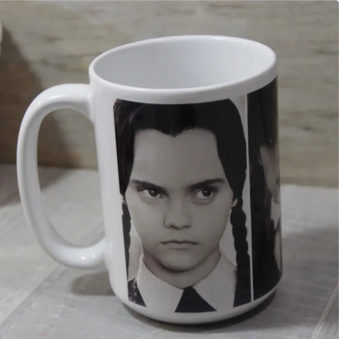 The Many Faces of Wednesday Addams Mug