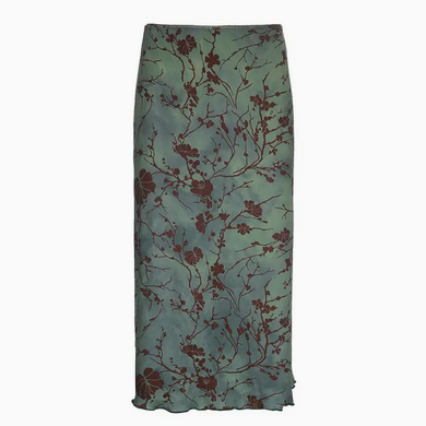 Women's Whimsy Goth Retro Floral Print High Waist Skirt