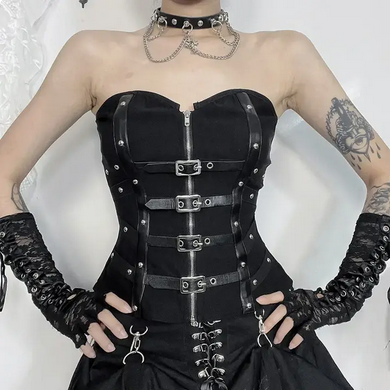 Women's Gothic Fishbone Buckle Tube Top