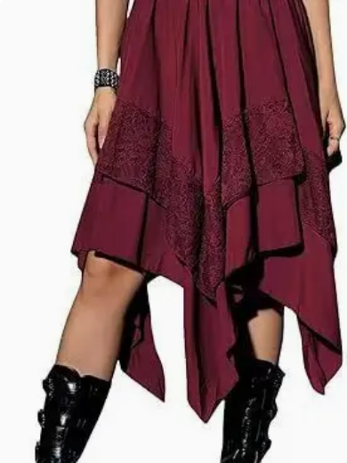 Women's Gothic Lace Hankercheif Stitch Skirt