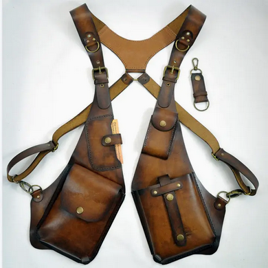 Steampunk Retro Leather Crossbody Vest Bag