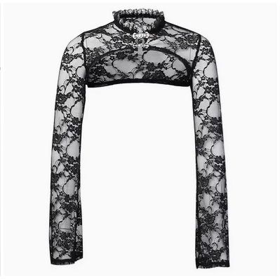 Women's Gothic Lace Flare Sleeve Choker Shrug