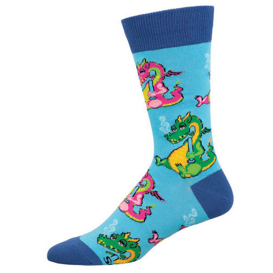 Men's Blowing Smoke Dragon Crew Socks